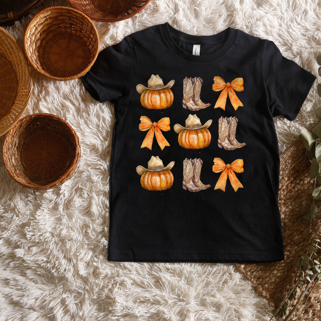 Pumpkin Boots Short/ Long Sleeve Tees (Toddler/ Youth Sizes)