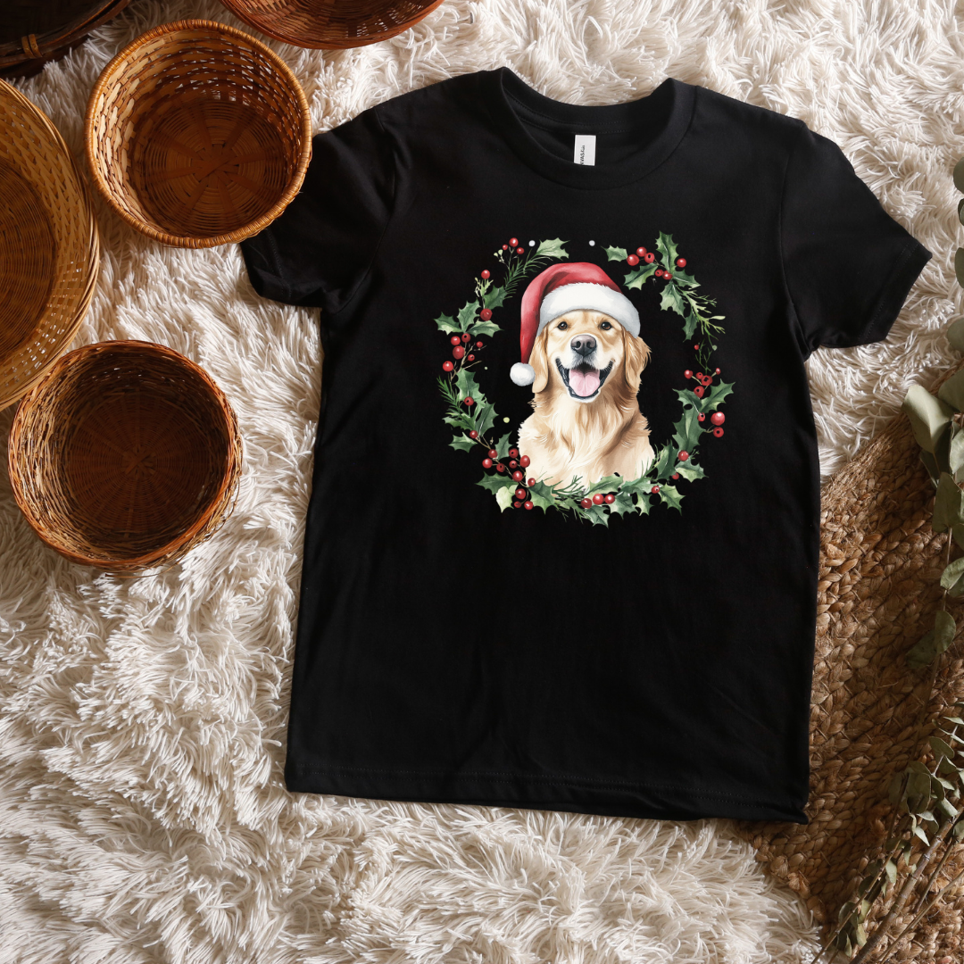 Golden Retriever Christmas Short/ Long Sleeve Tees (Toddler/ Youth Sizes)