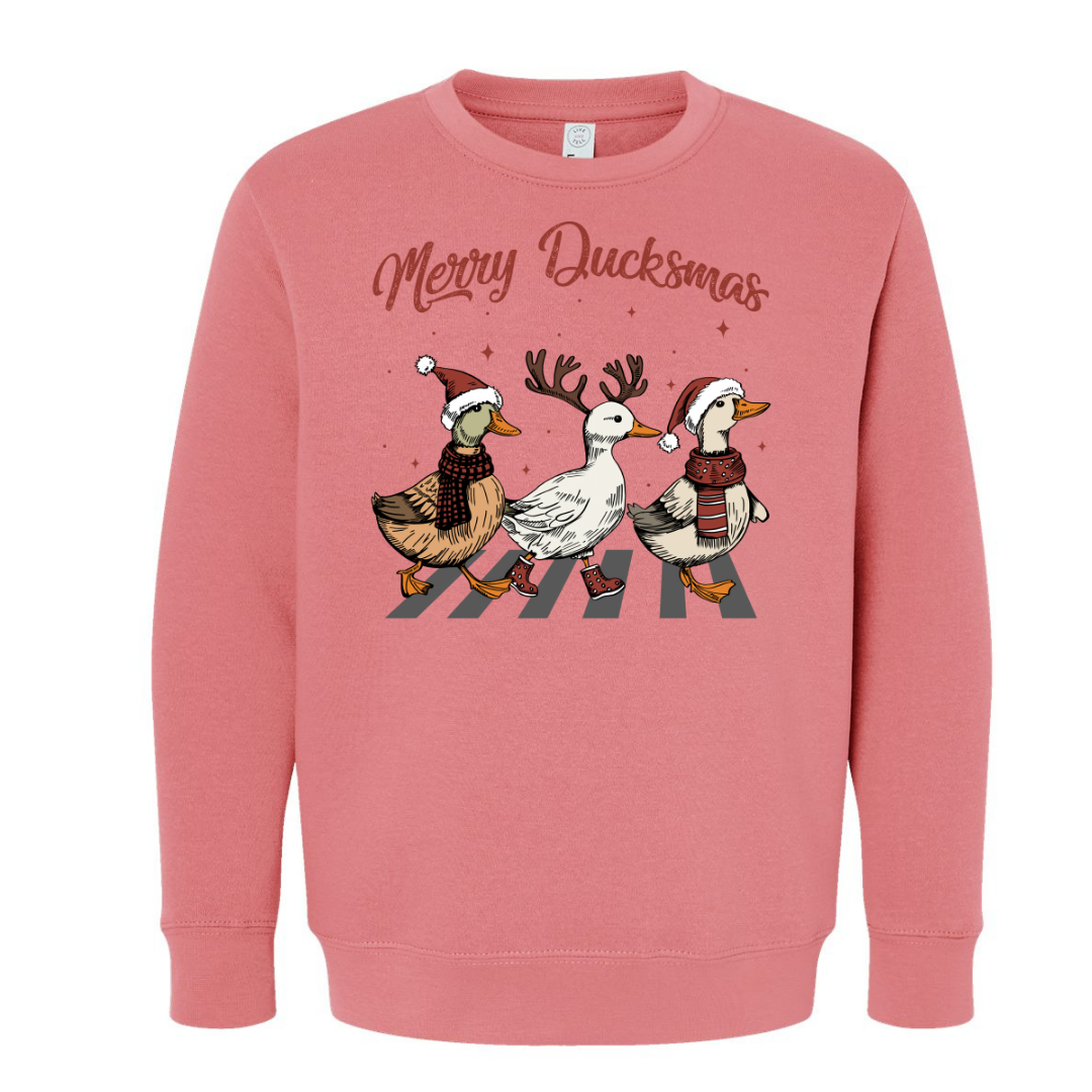 Merry Duckmas (Toddler & Youth Sizes) Crewneck Sweatshirts