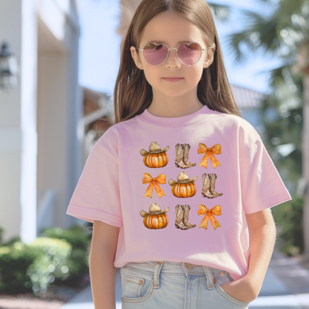 Pumpkin Boots Short/ Long Sleeve Tees (Toddler/ Youth Sizes)