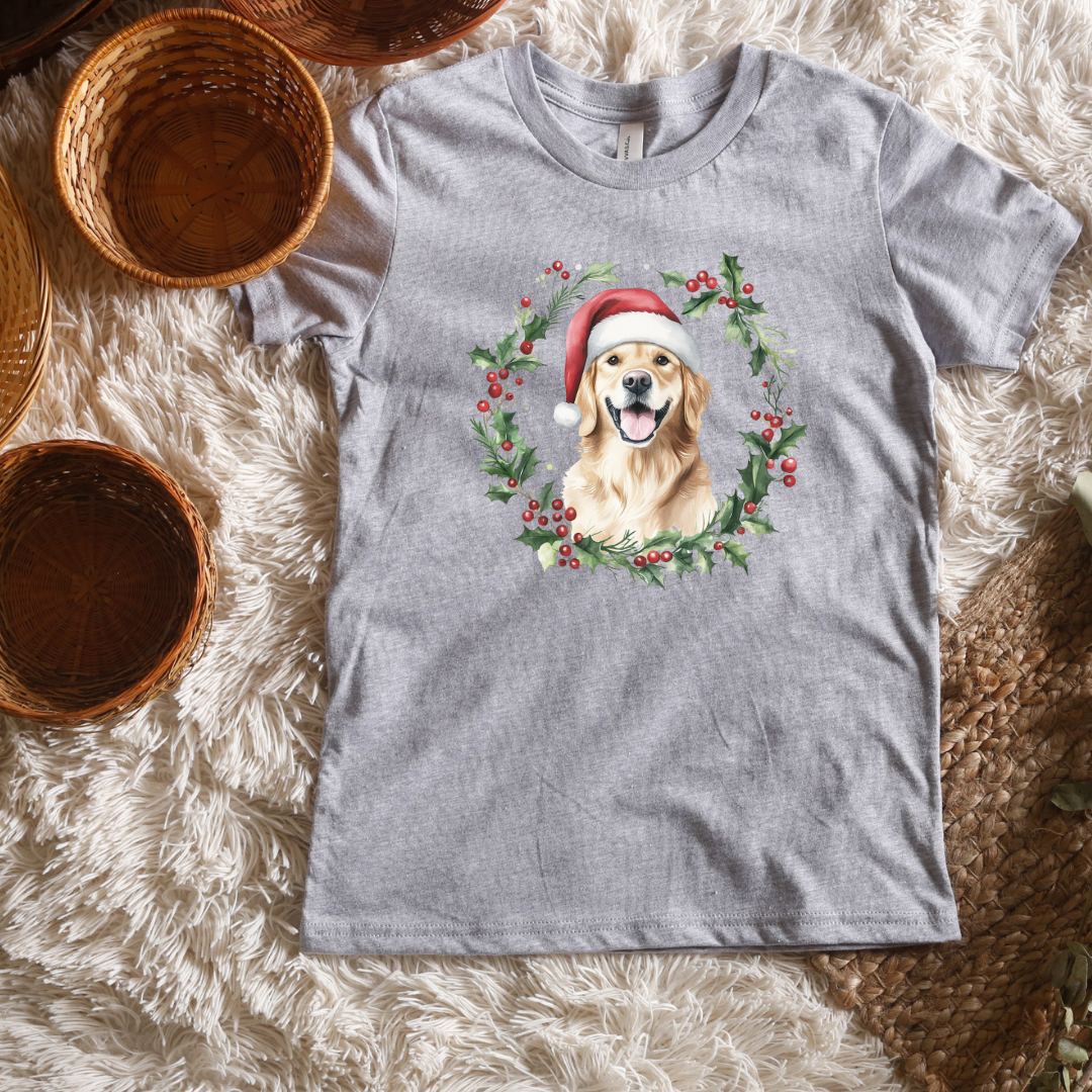 Golden Retriever Christmas Short/ Long Sleeve Tees (Toddler/ Youth Sizes)