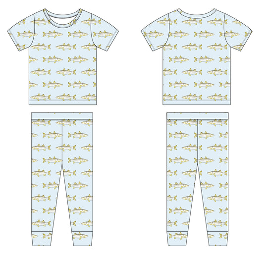 Snook Youth Short Sleeve with Pants Two-Piece Sets (2T- 10/12) PREORDER SHIPS NOVEMBER 2026