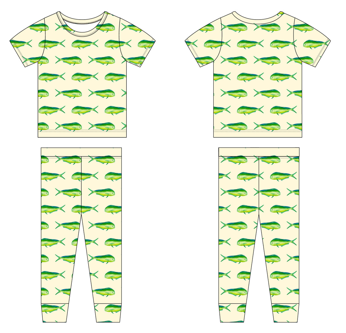 Mahi Youth Short Sleeve with Pants Two-Piece Sets (2T- 10/12) PREORDER SHIPS NOVEMBER 2026