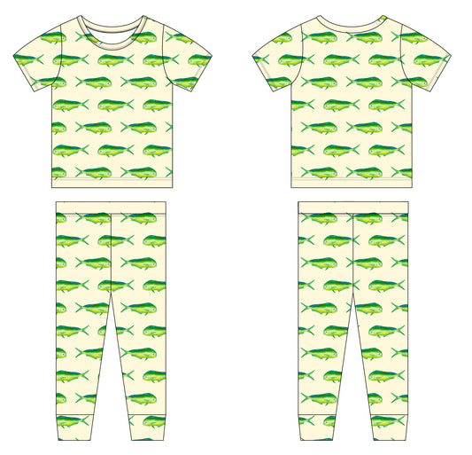 Mahi Youth Short Sleeve with Pants Two-Piece Sets (2T- 10/12) PREORDER SHIPS NOVEMBER 2026