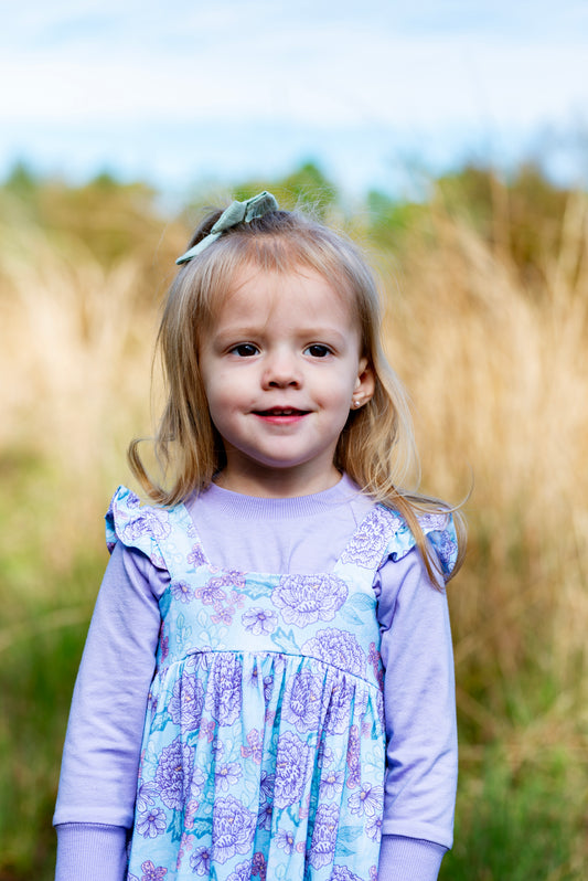 Norah Bamboo Cotton Spandex Floral Pinafore Dress