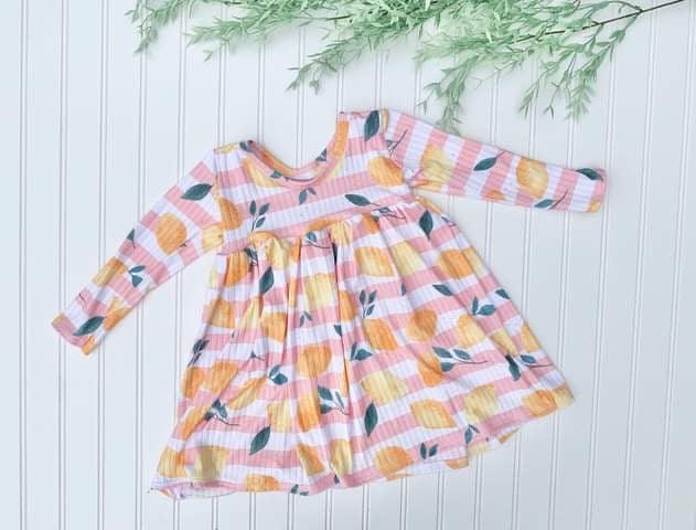 Lemon (Blush Stripe)  Sweetheart Dress
