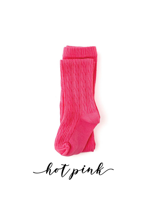 Hot Pink Cable Knit Tights